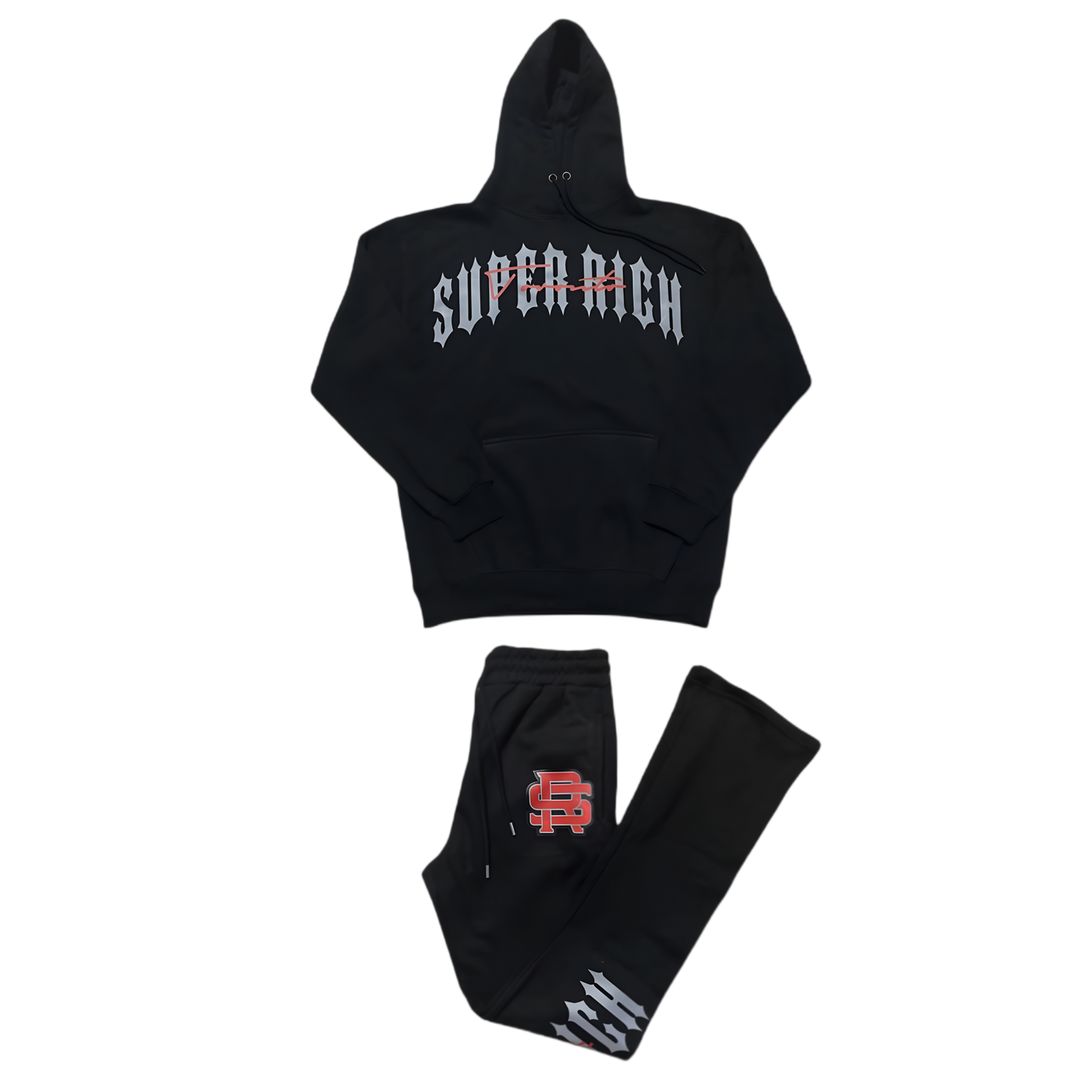 Super Rich Pullover Hoodie & Flare pants Tracksuit