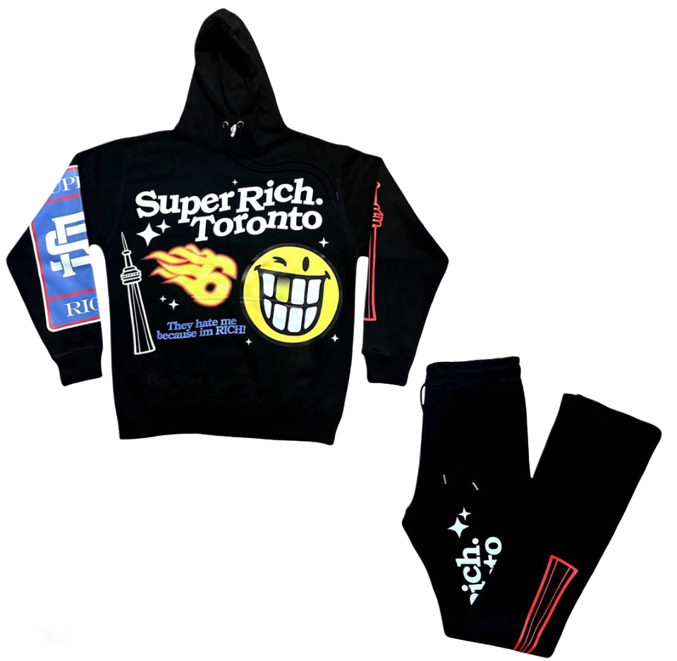 Super Rich Toronto Hoodie & Flare Pants Tracksuit