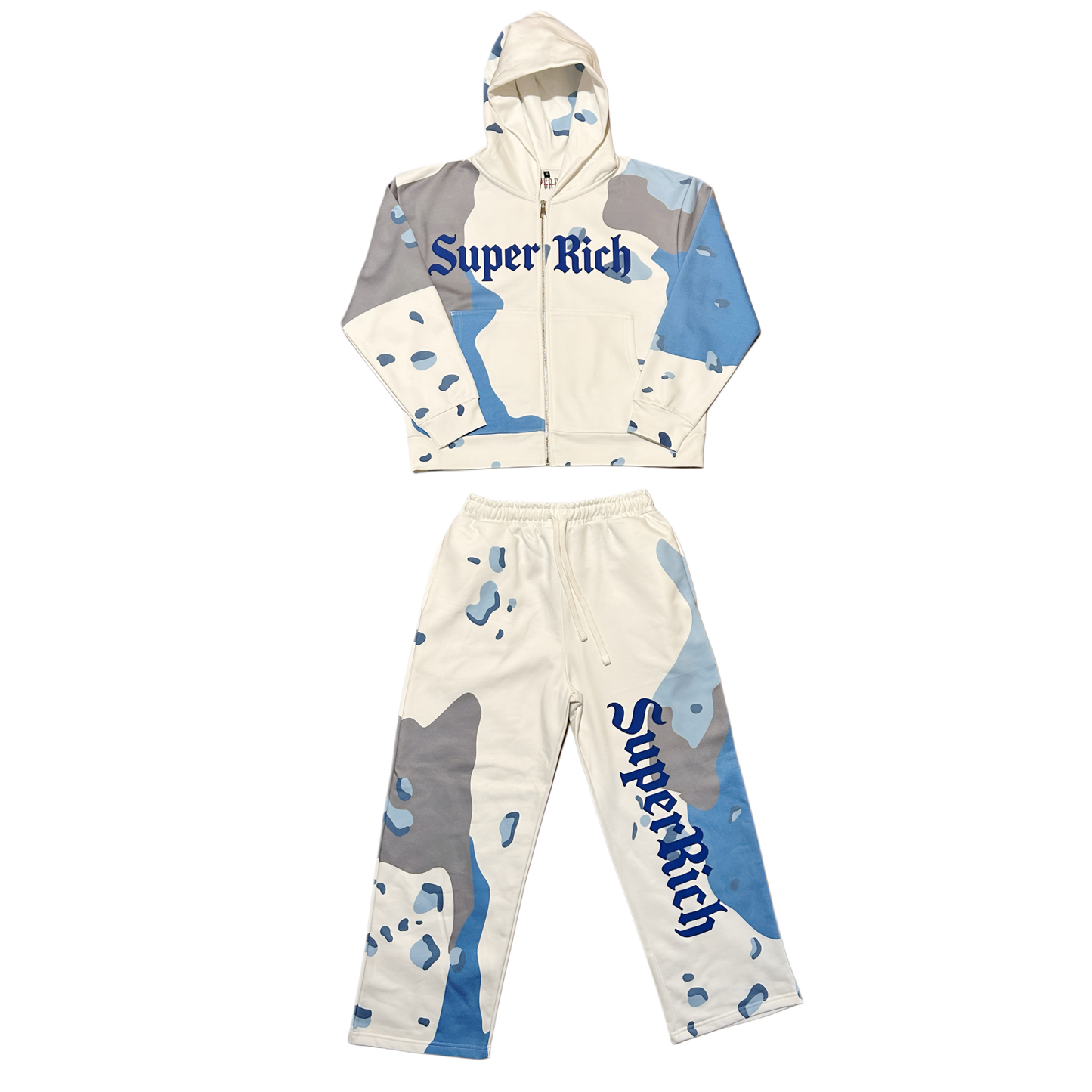 SupeRich Blue & White Camo Set