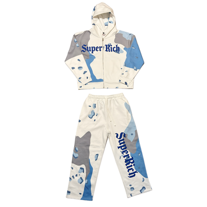 SupeRich Blue & White Camo Set