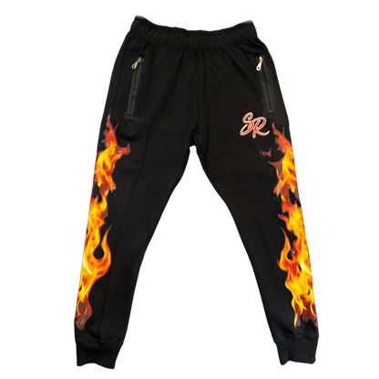 Fire, Zip Up Hoodie &  Regular Style Trackpants