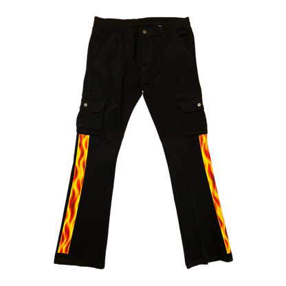 Black SR Jean Jacket  & Flare jeans Sets