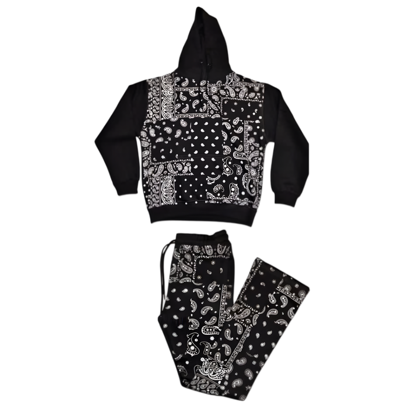 Black Paisley Print , Flare Pants Set