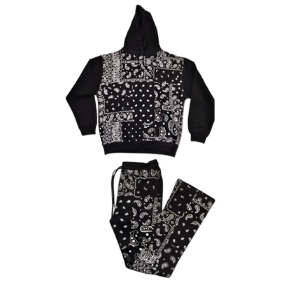 Black Paisley Print , Flare Pants Set