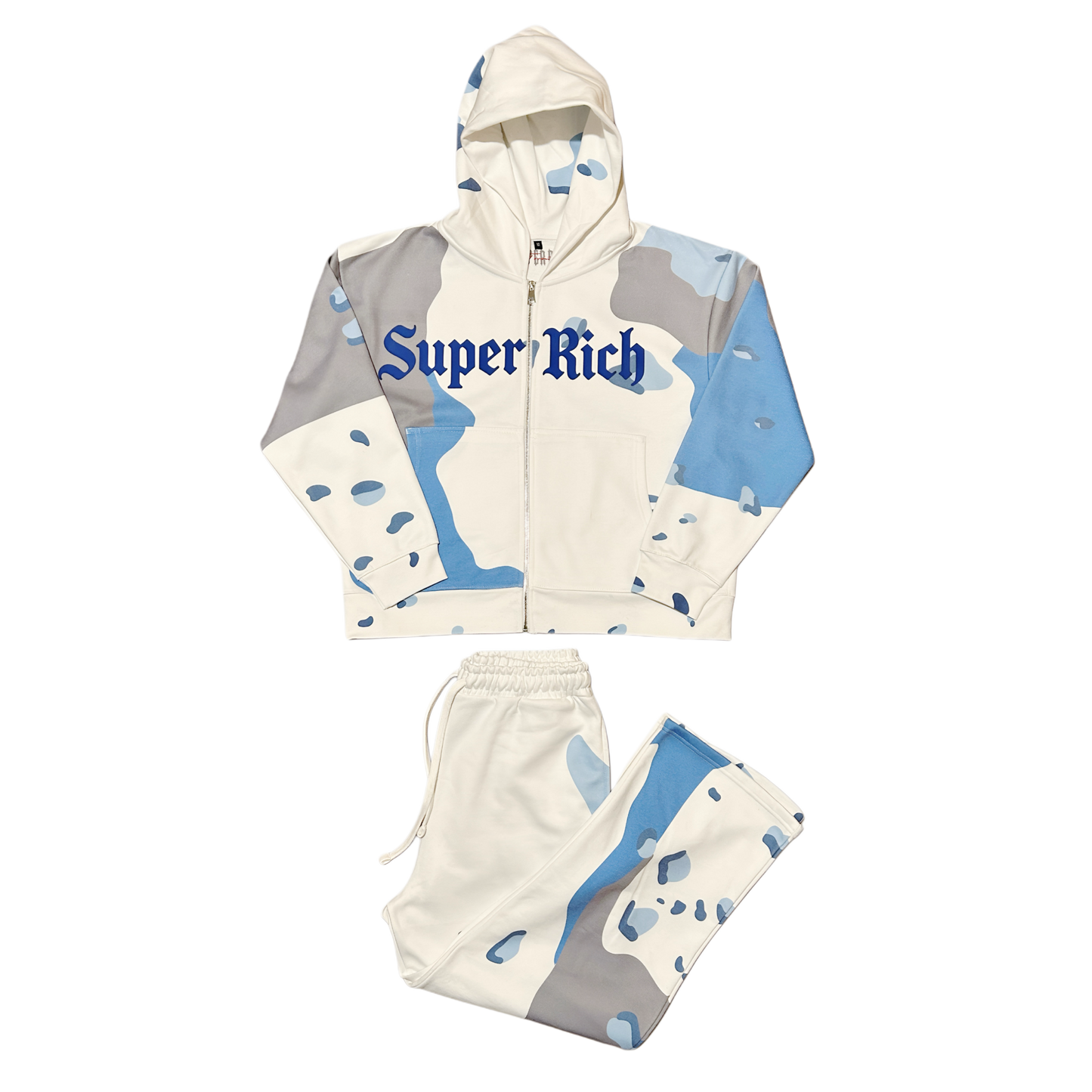 SupeRich Blue & White Camo Set