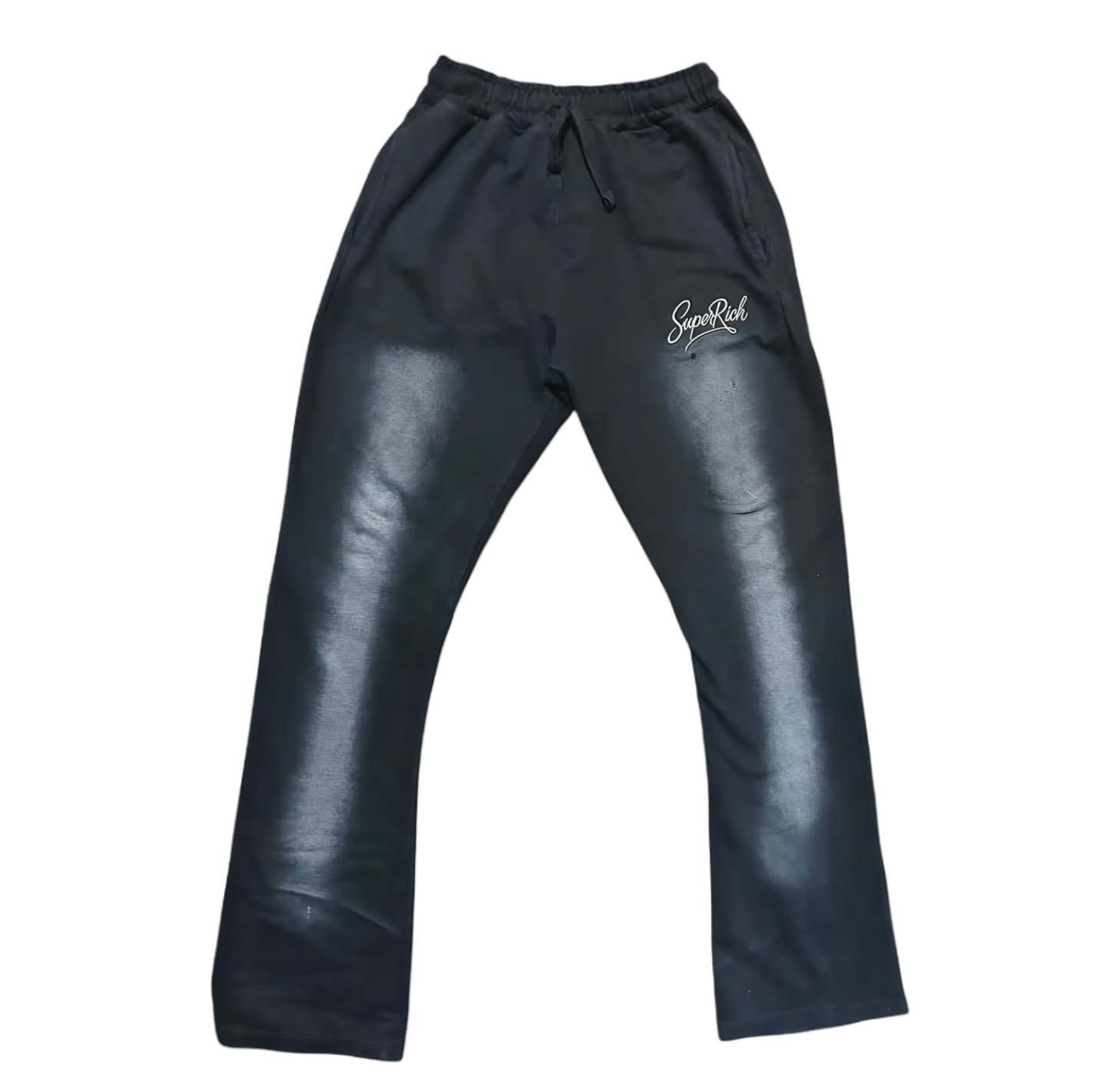 black zip up sunfade hoodie &  stack pants tracksuit set