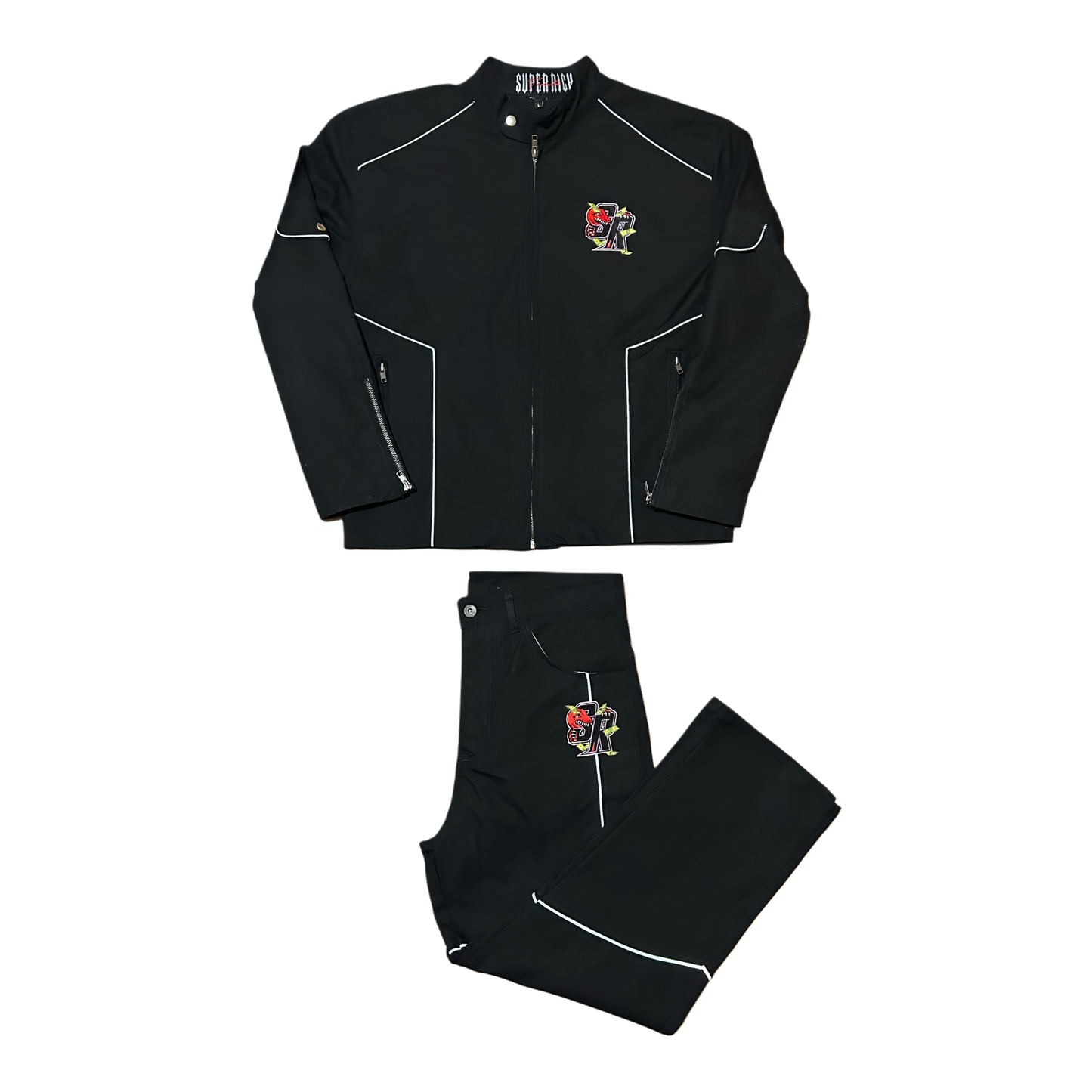 3M Reflective Biker Style Jacket & Pants Set
