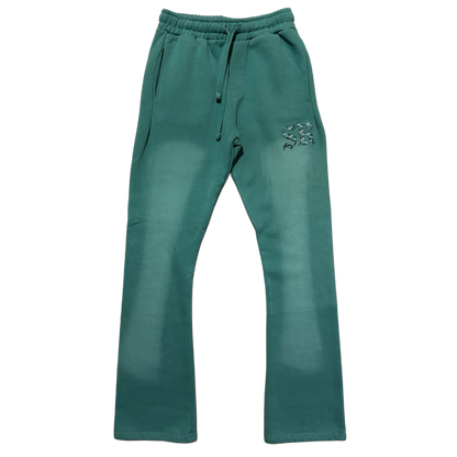 Green SuperRich Pullover Hoodie & stack Pants Set