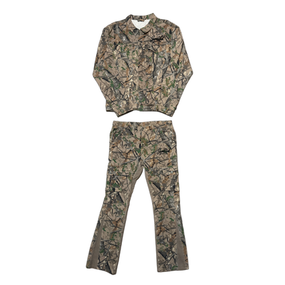 Leaf Camo Jean Jacket  & Flare jeans Sets