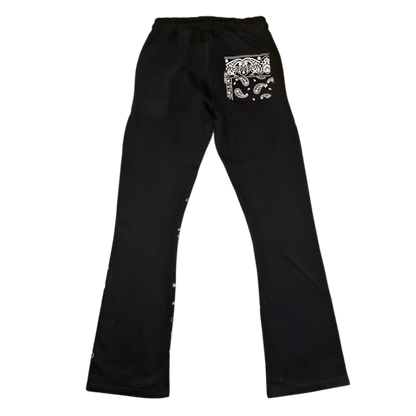 Black Paisley Print , Flare Pants Set