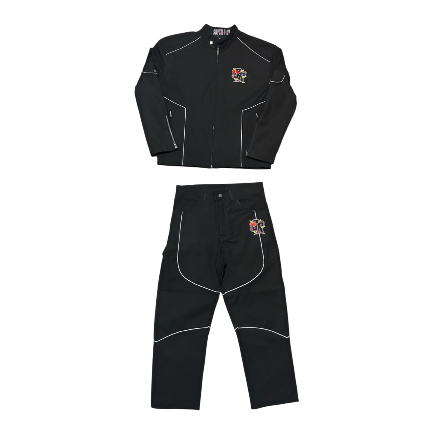 3M Reflective Biker Style Jacket & Pants Set