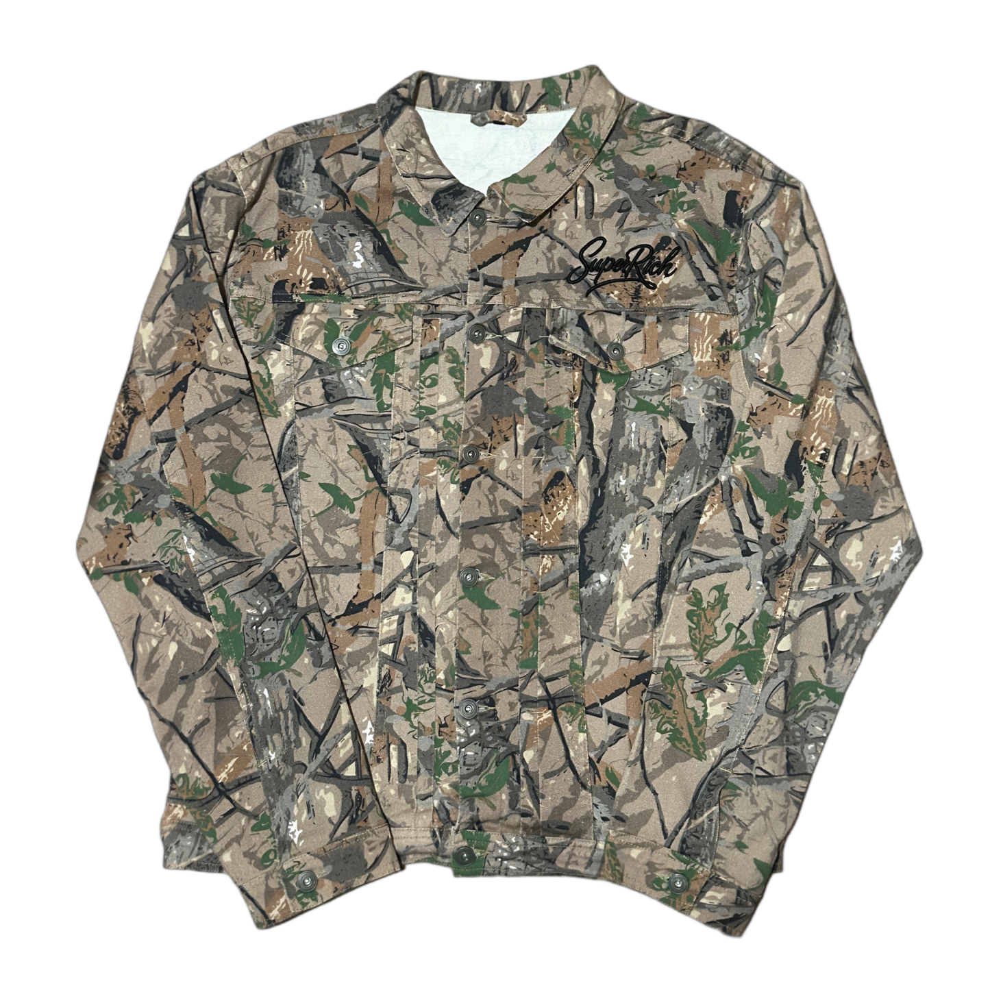 Leaf Camo Jean Jacket  & Flare jeans Sets