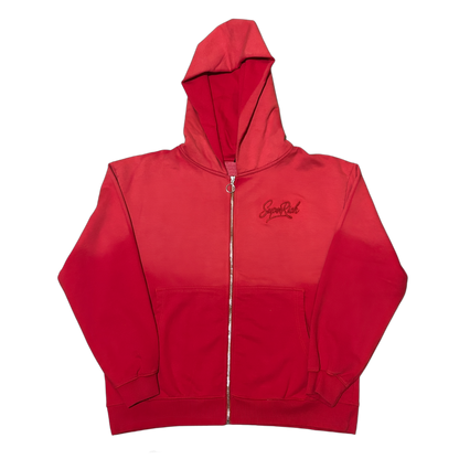 Red Sunfade Stacked pacts tracksuit