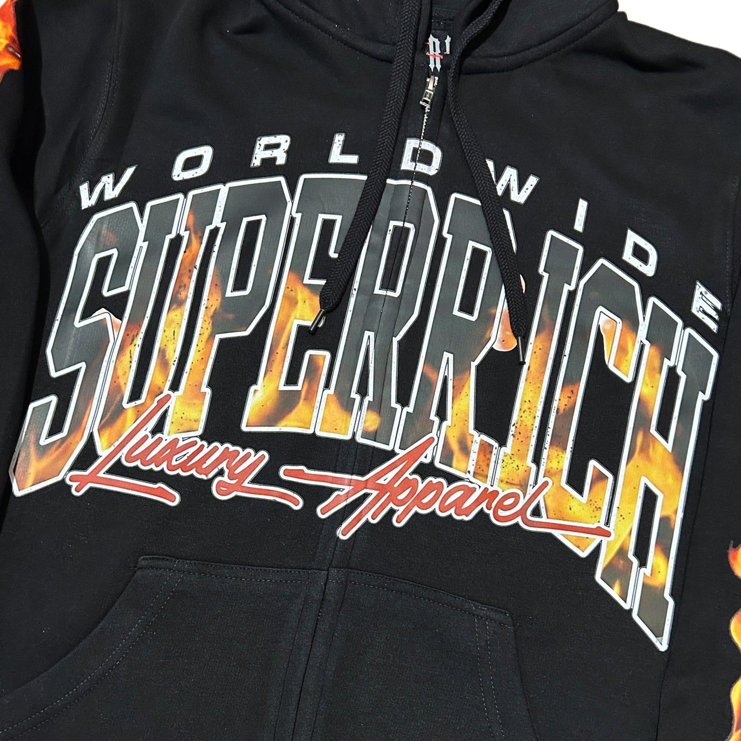 Fire, Zip Up Hoodie &  Regular Style Trackpants