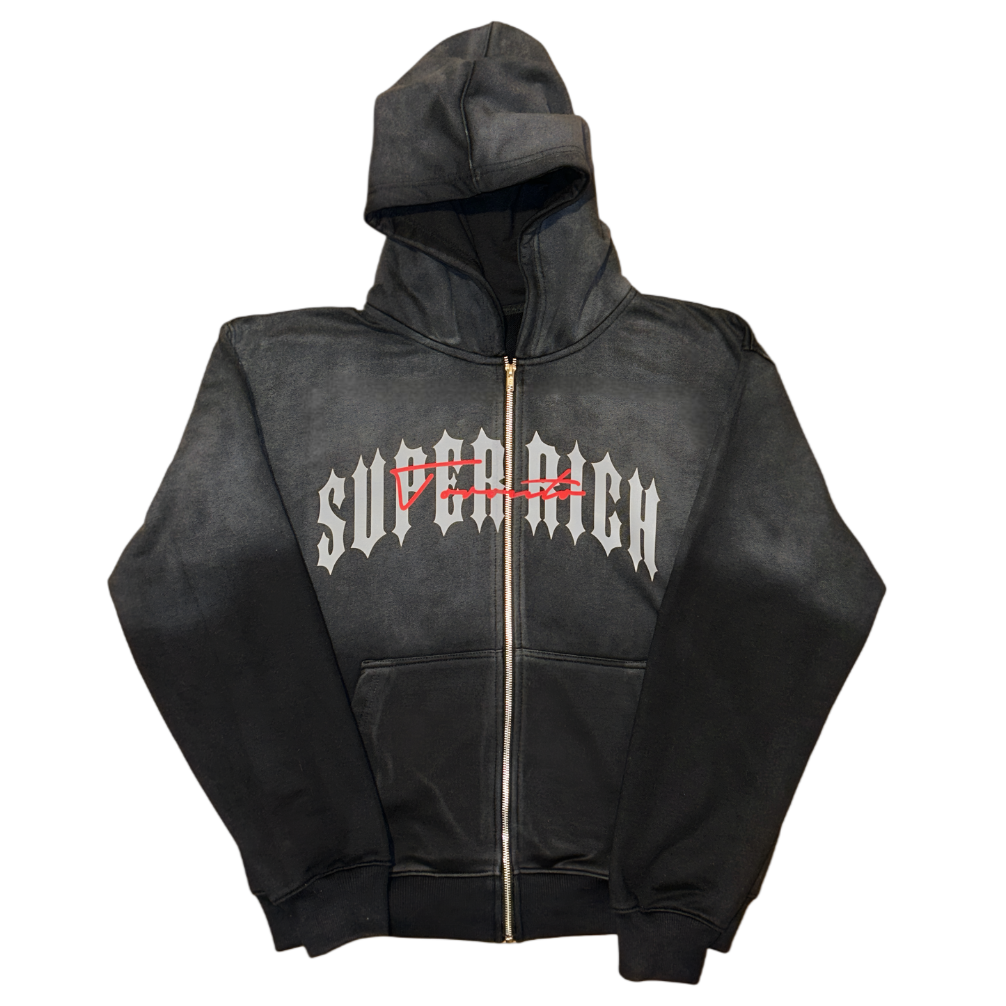 SuperRich Toronto Black Sunfade Zip Up Hoodie & Regular Trackpants set