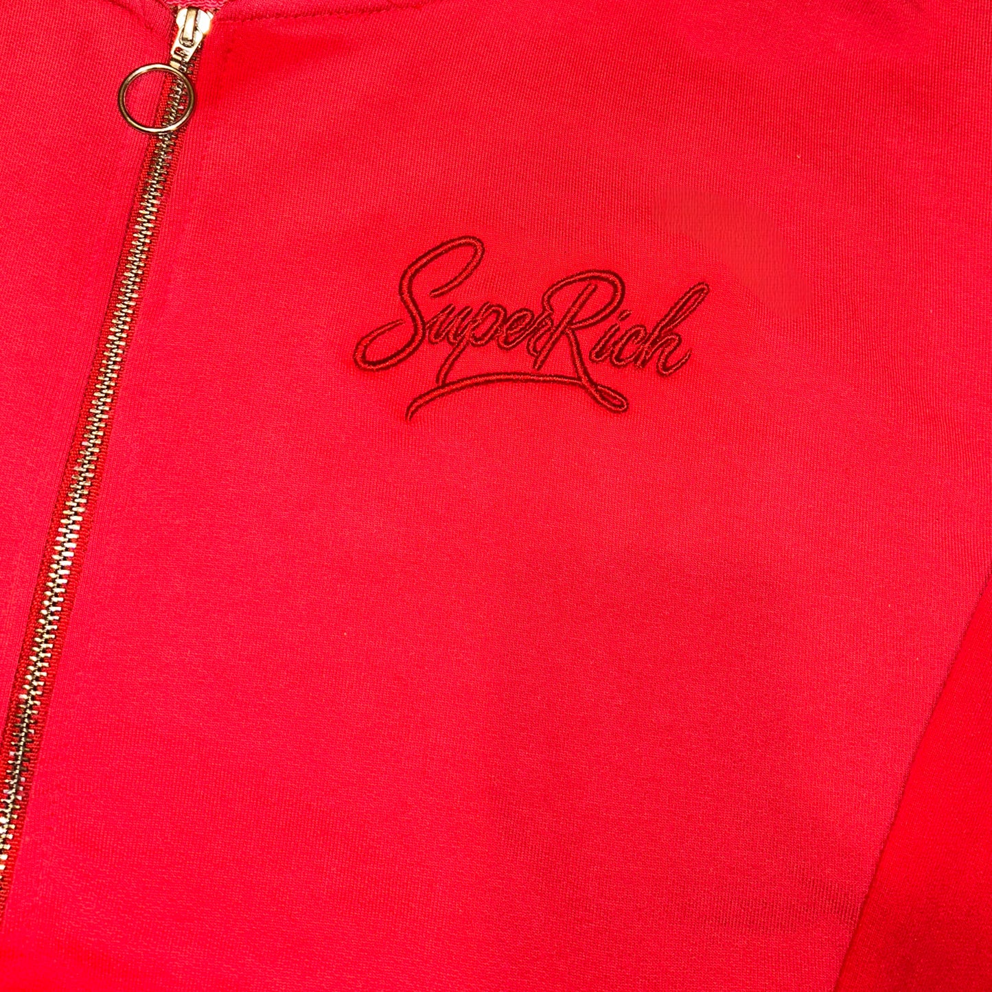 Red Sunfade Stacked pacts tracksuit