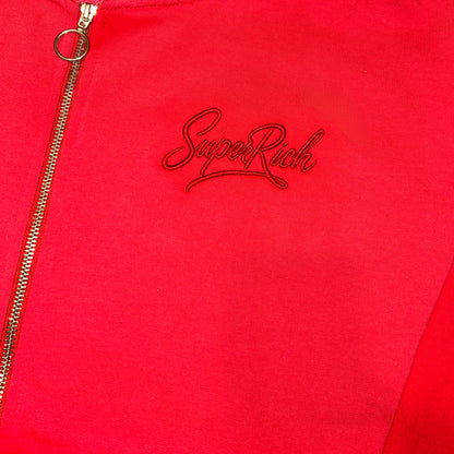Red Sunfade Stacked pacts tracksuit
